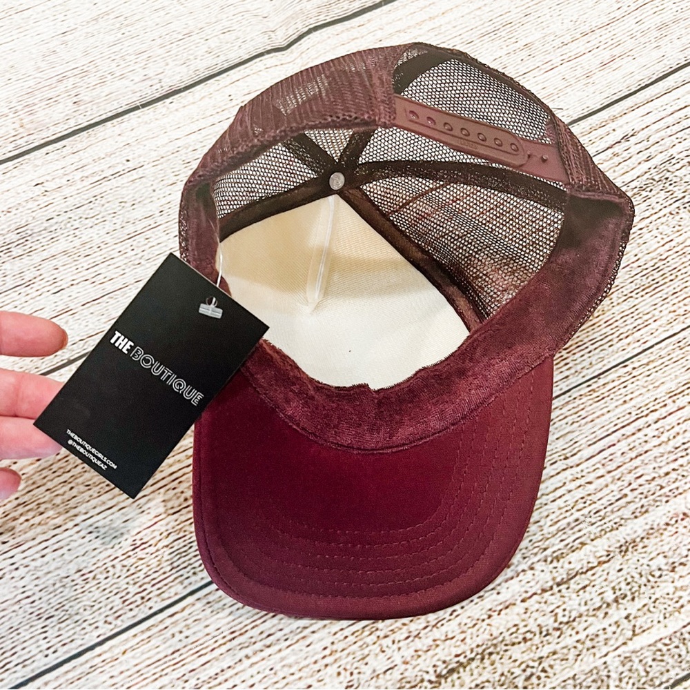 NWT Custom Maroon Trucker Hat - Picture 2 of 2